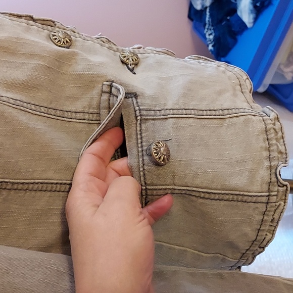 OSO Causuals Women's Jacket Grey Denim Ruffled Fitted Y2K 90's Size 8 - Picture 4 of 16